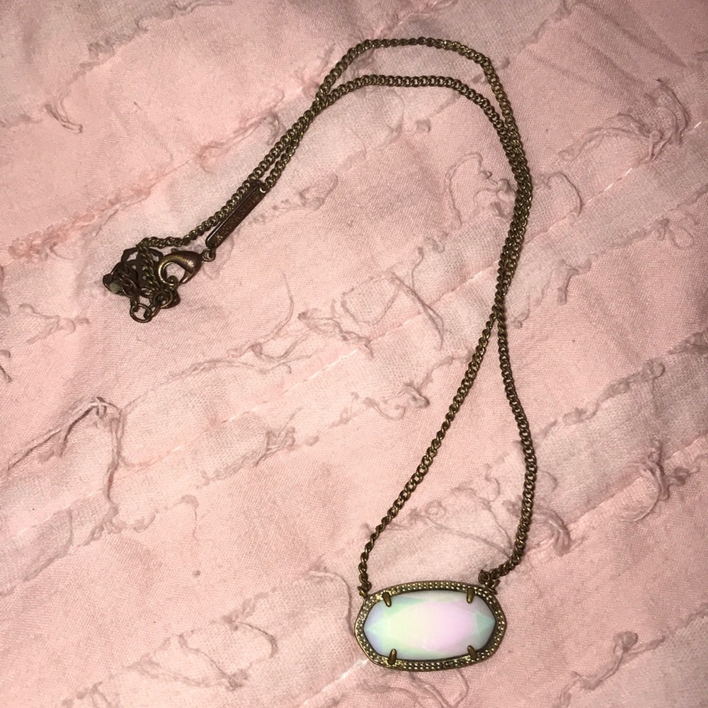 Kendra Scott Dylan White Iridescent Necklace